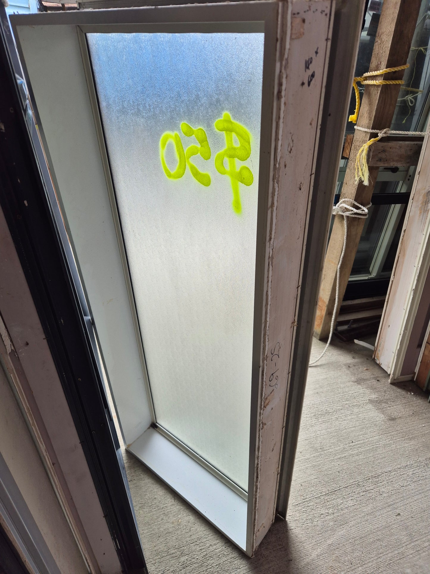Aluminium Window 1400mm x 600 frosted glass Complete with jambs  #2447