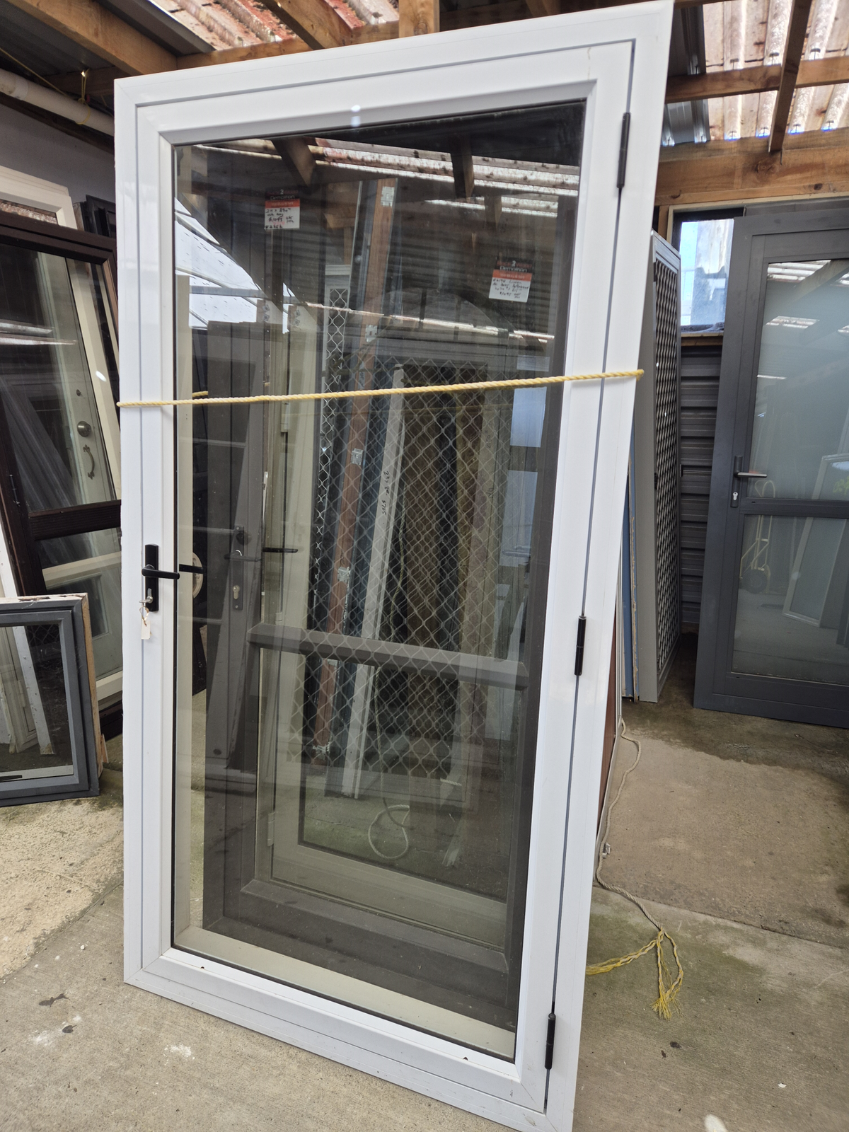 White Aluminium Door WIDE 2 H x 1050 W opens out #2511