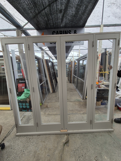 Wooden French Doors with opening windows 2090 H x 2240W #2506 (2 available)