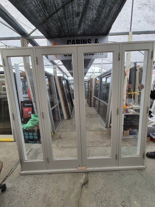 Wooden French Doors with opening windows 2090 H x 2240W #2506 (2 available)