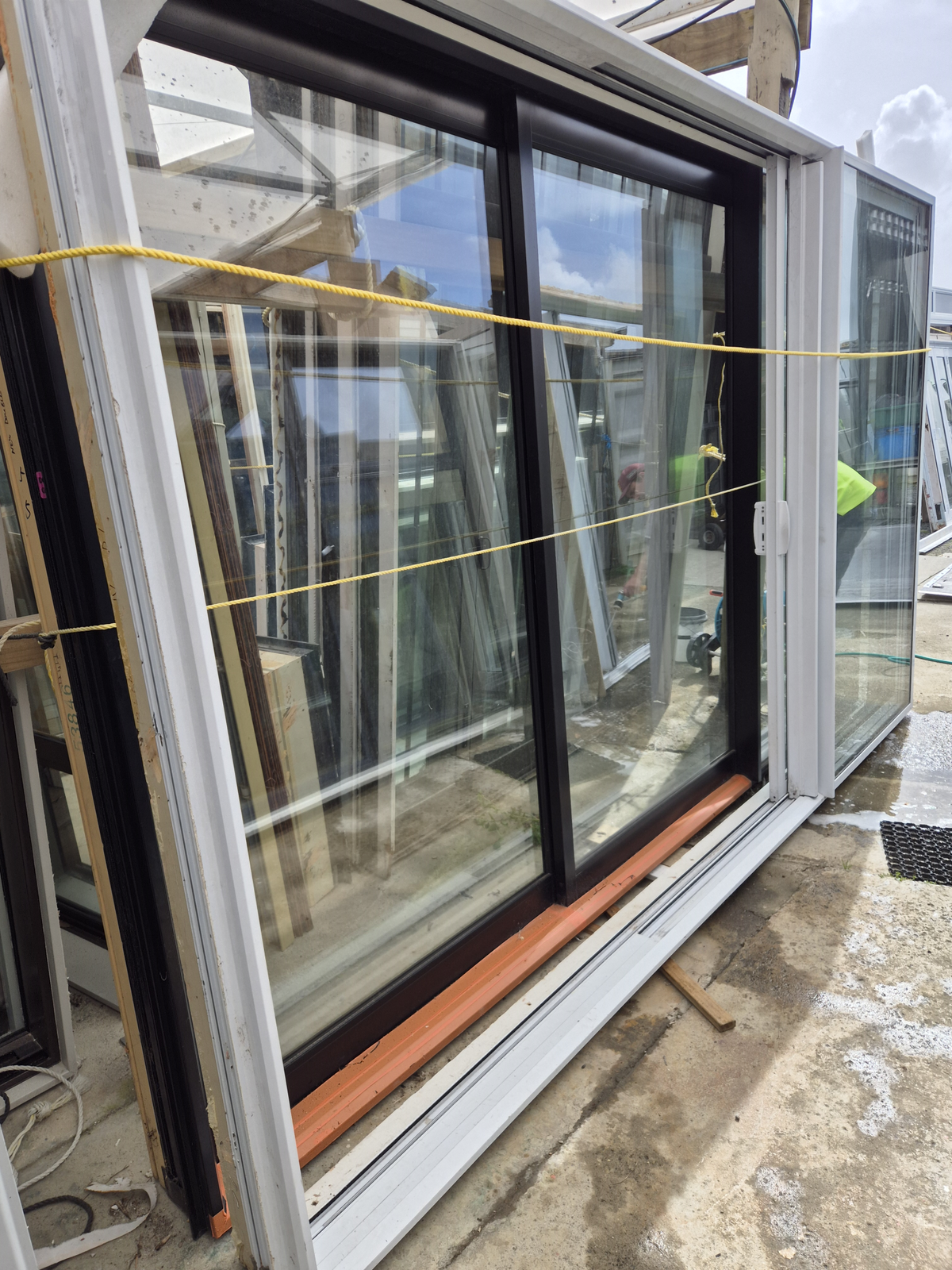 Near new Double Glazed White STACKER SLIDER 2.2 H x 3.6 W #2516