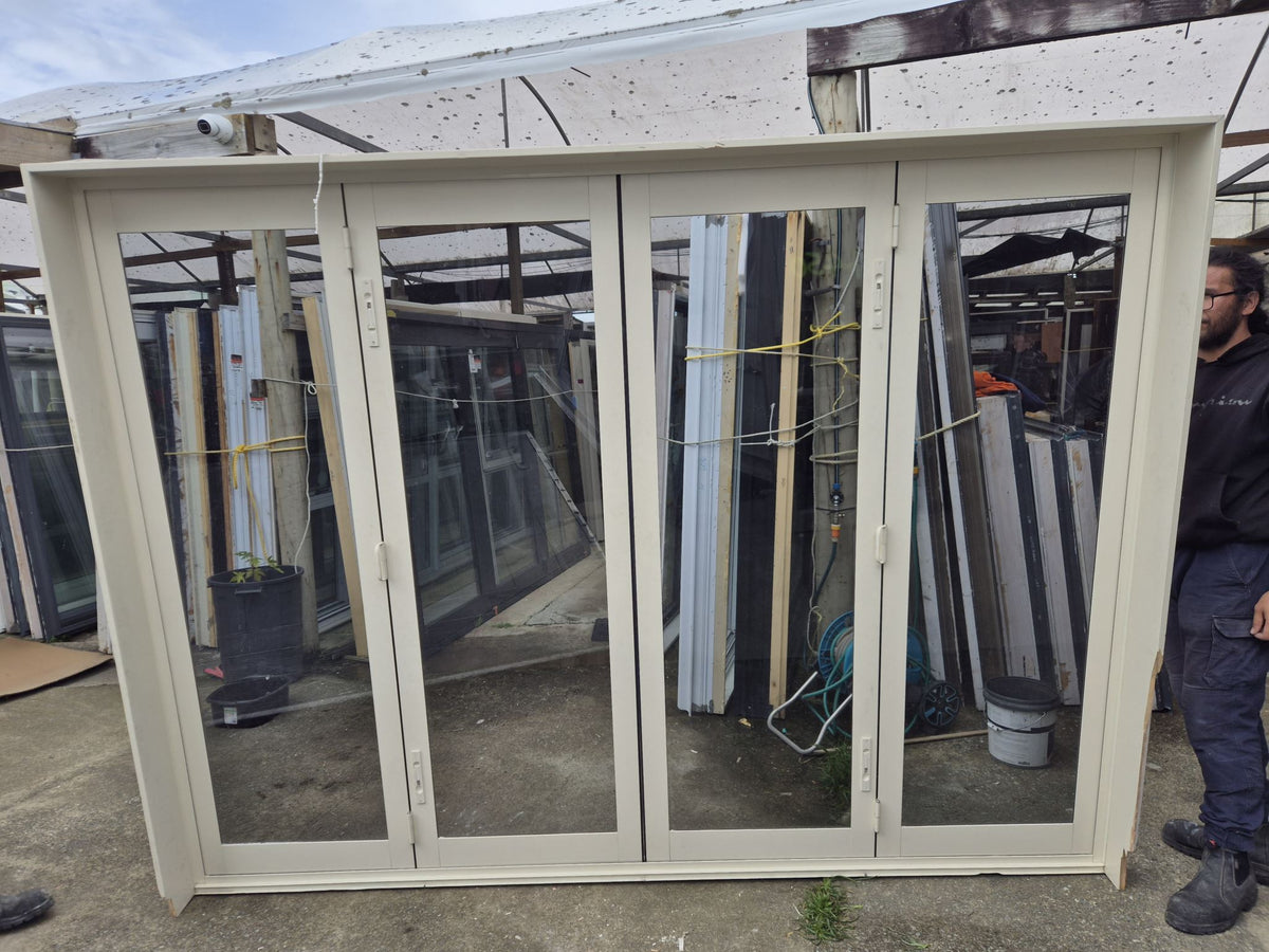Cream Aluminium Bifolding Doors 2110 H x 2800 W #2513