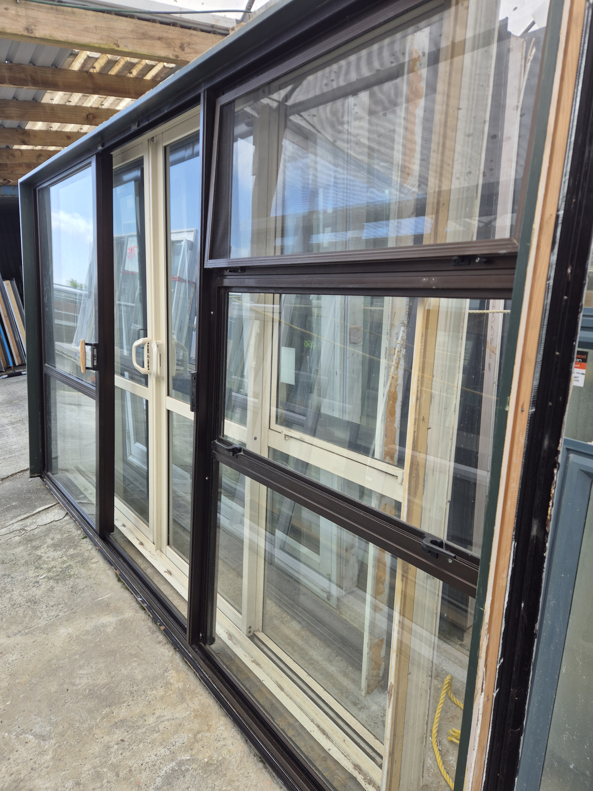 Large Bronze Ranchslider with windows Gd cond 2 H x 3.6W #2521