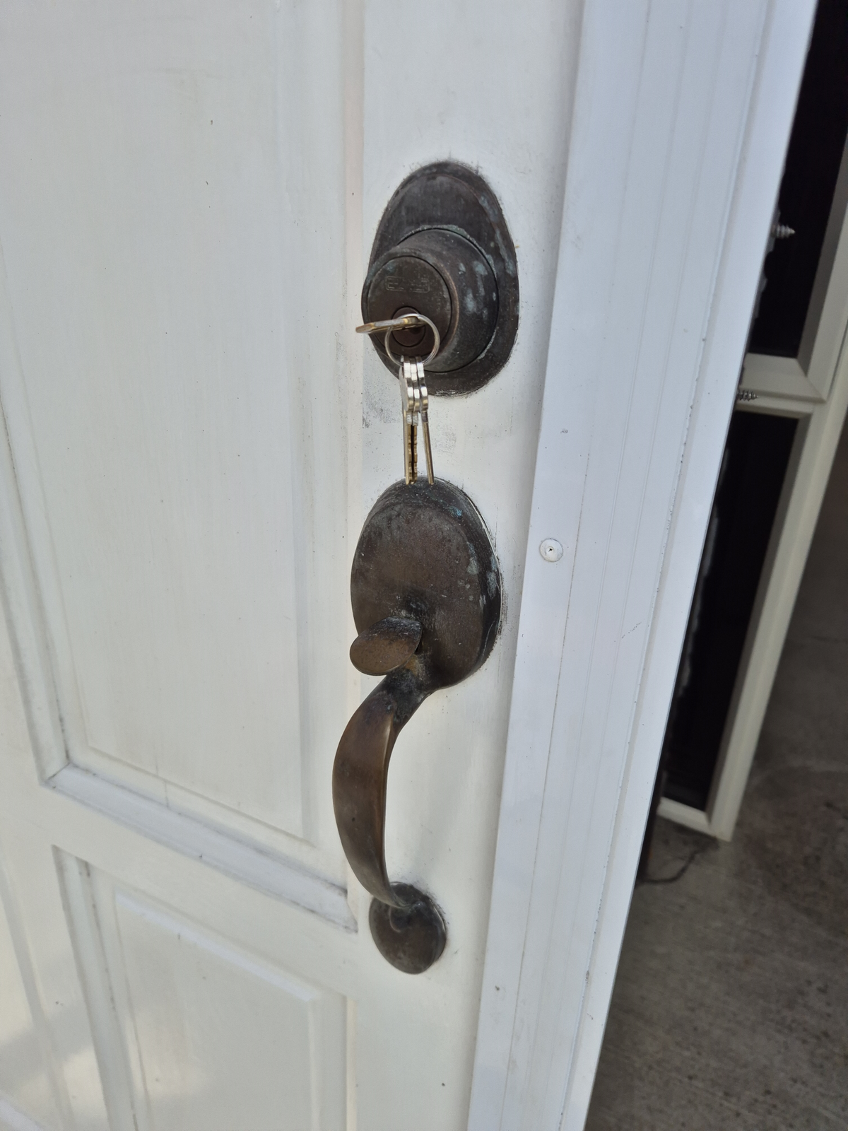 Exterior Wooden Door with Aluminium frame 2050H x 885W with keys #2523