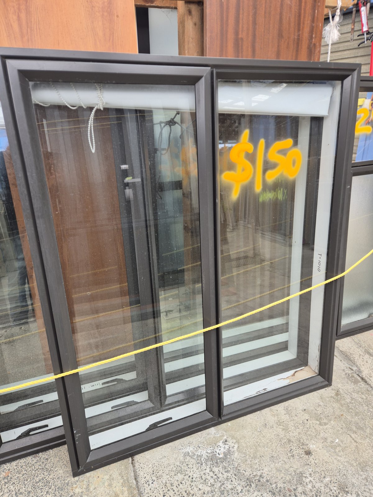 Ironsand Aluminium Window 1.4 H x 1.2 W with roller blind #2530