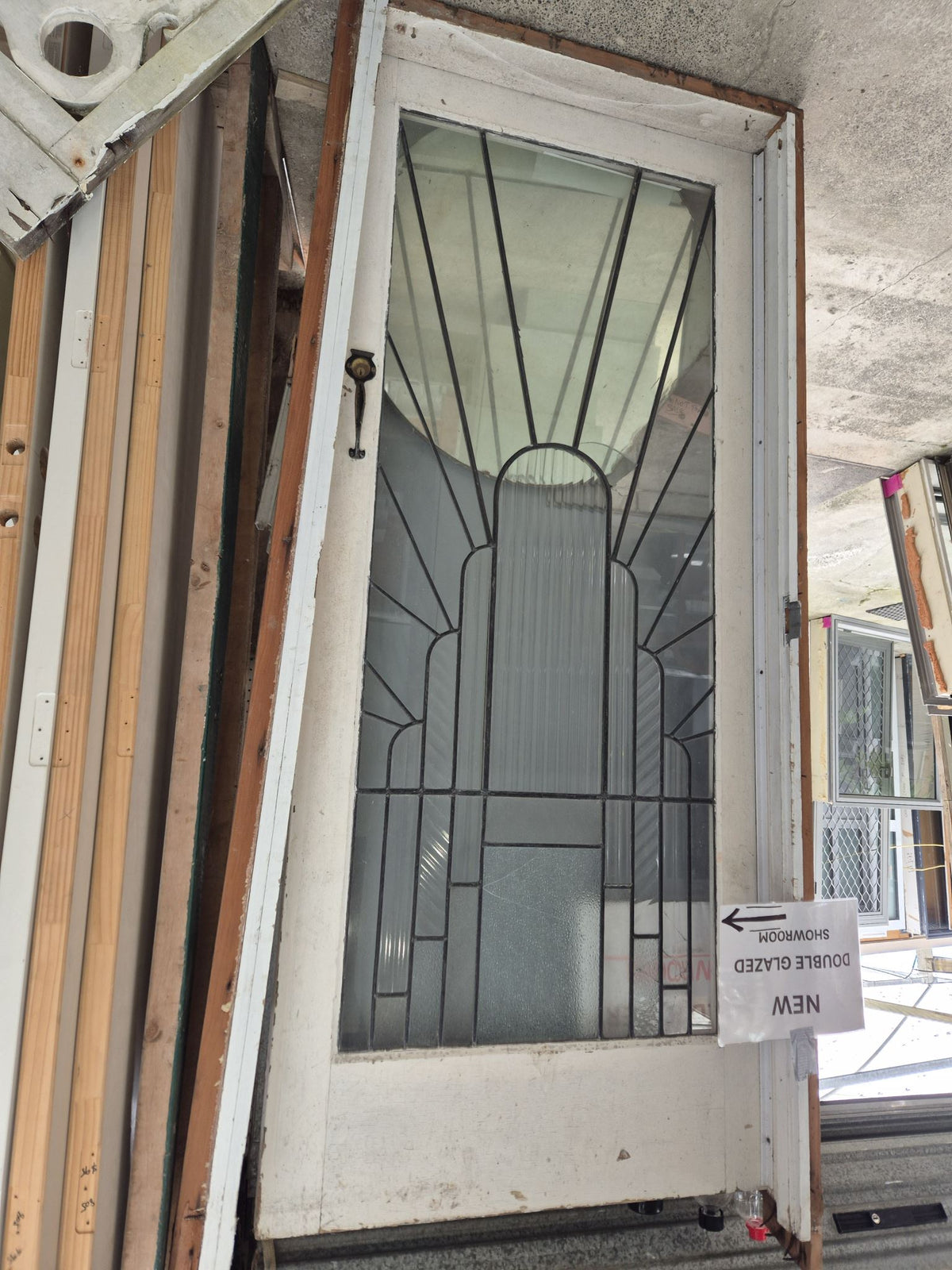 Art Deco Exterior Leadlight Door 1980 x 860