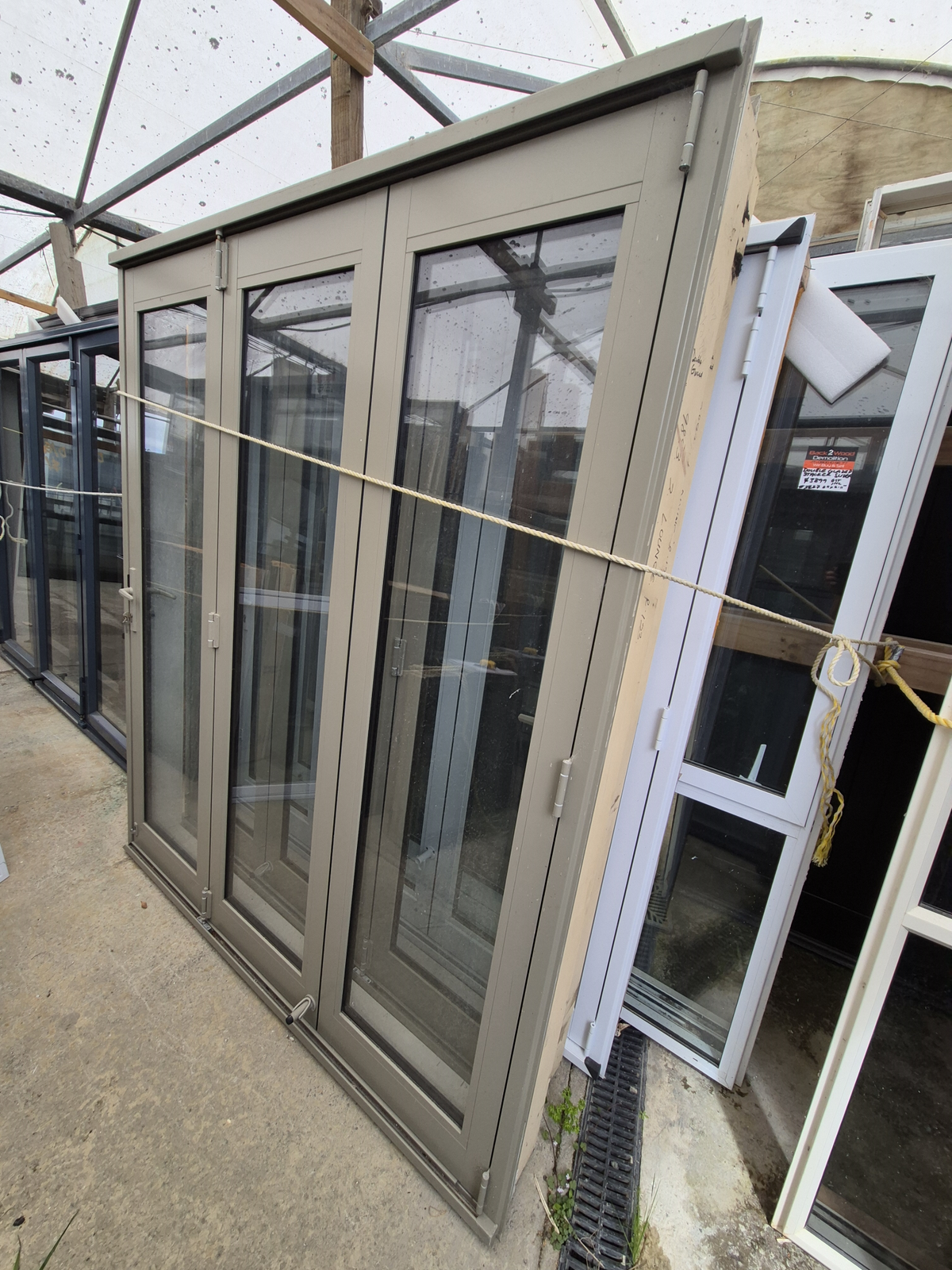 Lichen Green Double Glazed Bifolding Door #2541 see matching joinery