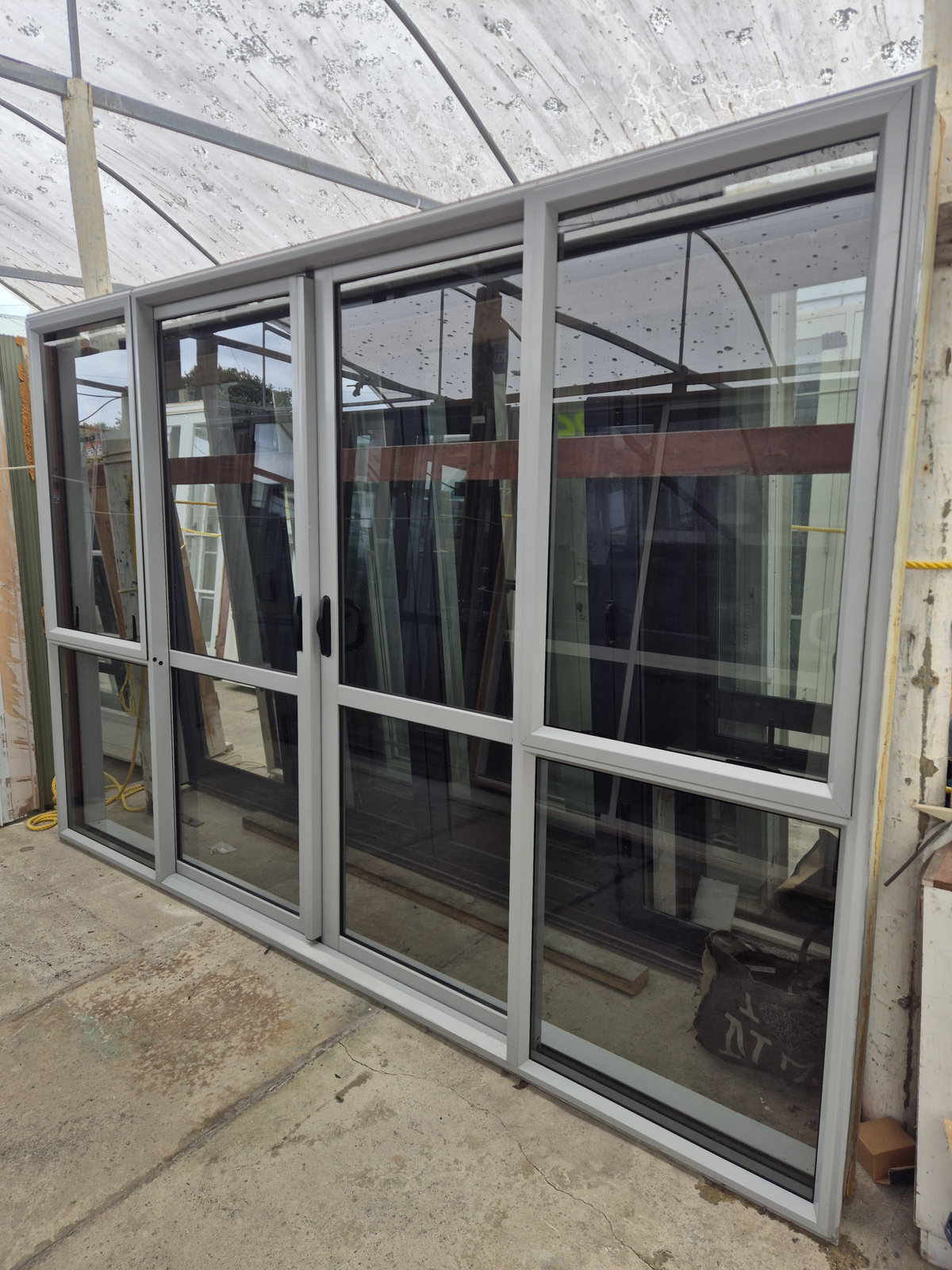 Light Grey Biparting Sliding Doors 2 H x 3m W #2543- See matching Slider