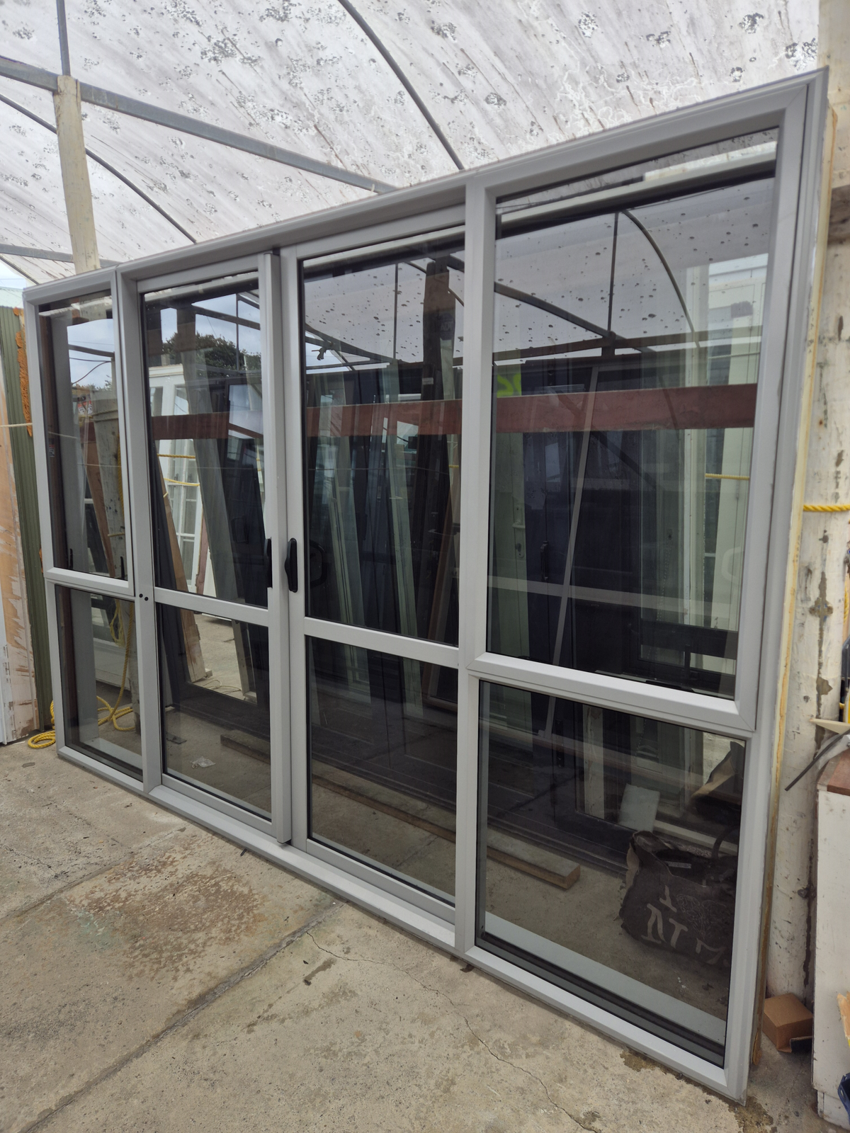 Light Grey Biparting Sliding Doors 2 H x 3m W #2543- See matching Slider
