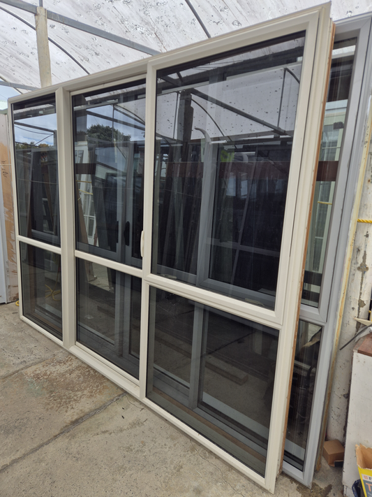 Cream Ranchslider with opening window 2 H x 2.7 W #2556