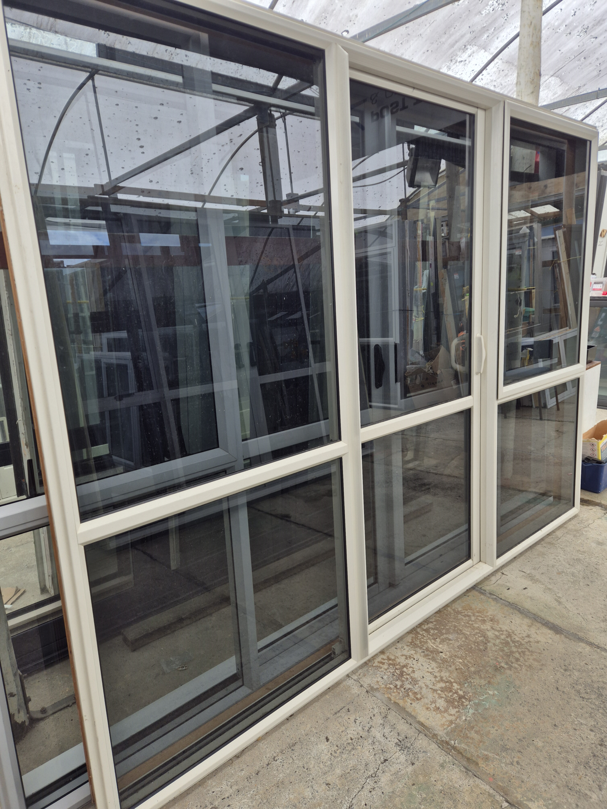 Cream Ranchslider with opening window 2 H x 2.7 W #2556