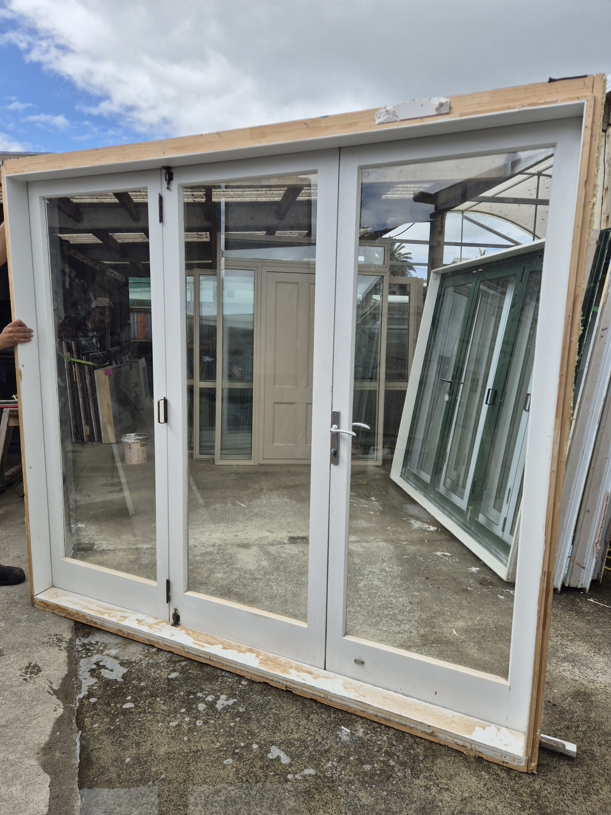 Cedar Bifold Doors with outside access 2140 H x 2400 W #2544 -see matching set