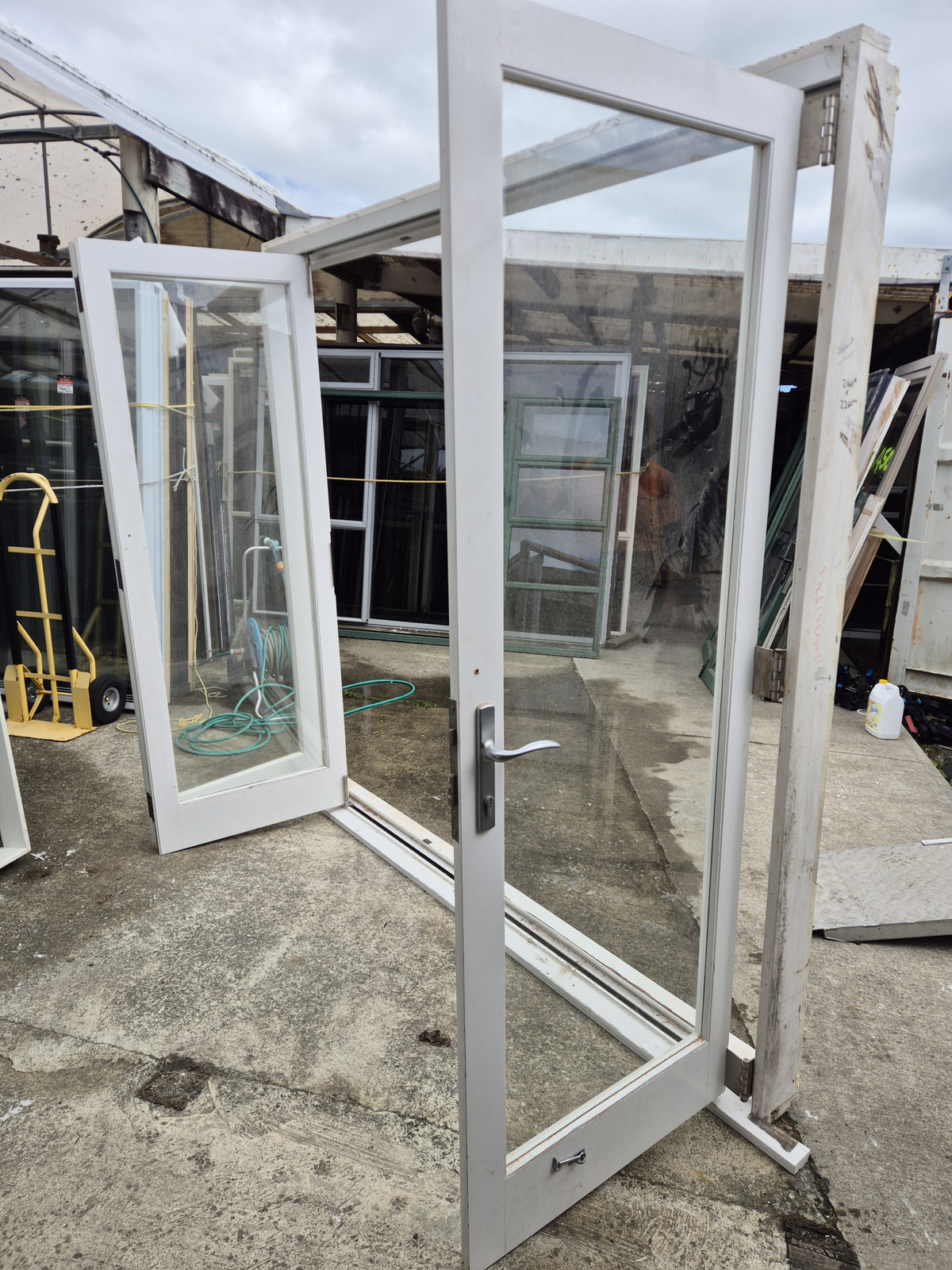 Cedar Bifold Doors with outside access 2160 H x 2260 W #2545 -see matching set