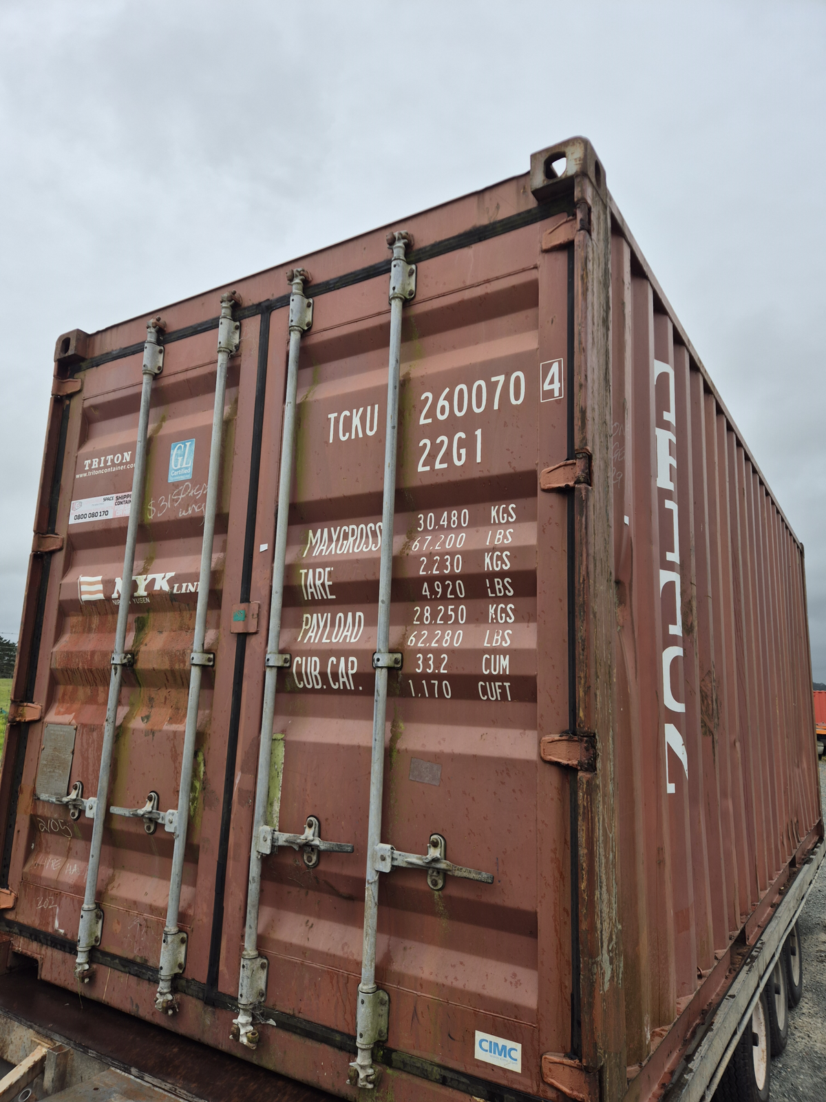20ft Containers:- Side opening, Double doors, GP, High Cube New & Used