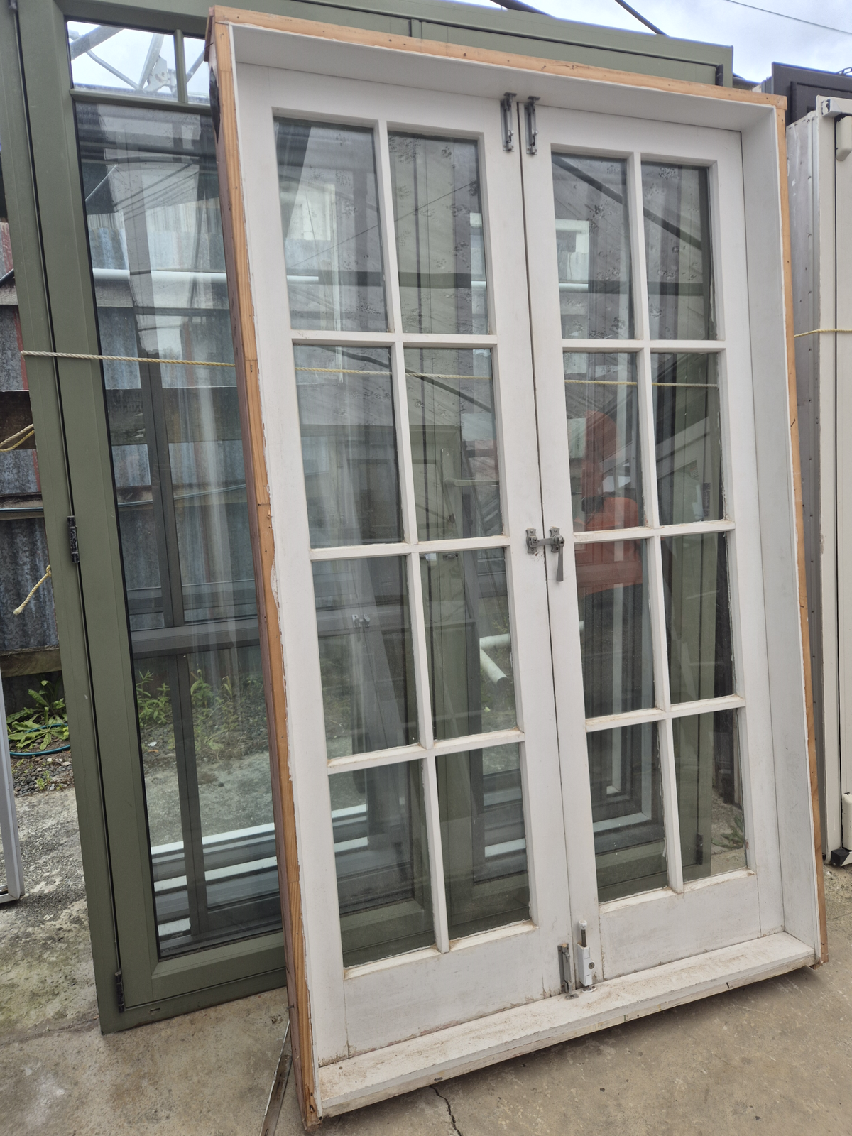 2x Colonial Wooden 8 lite French Doors, matching pair #2558
