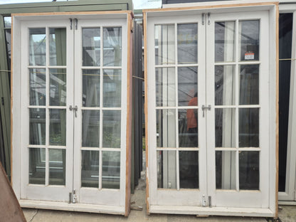 2x Colonial Wooden 8 lite French Doors, matching pair #2558