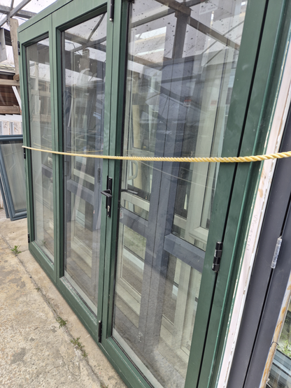 Permanent Green Bifold Door with outside entry 2 H x 2.2 W #2563