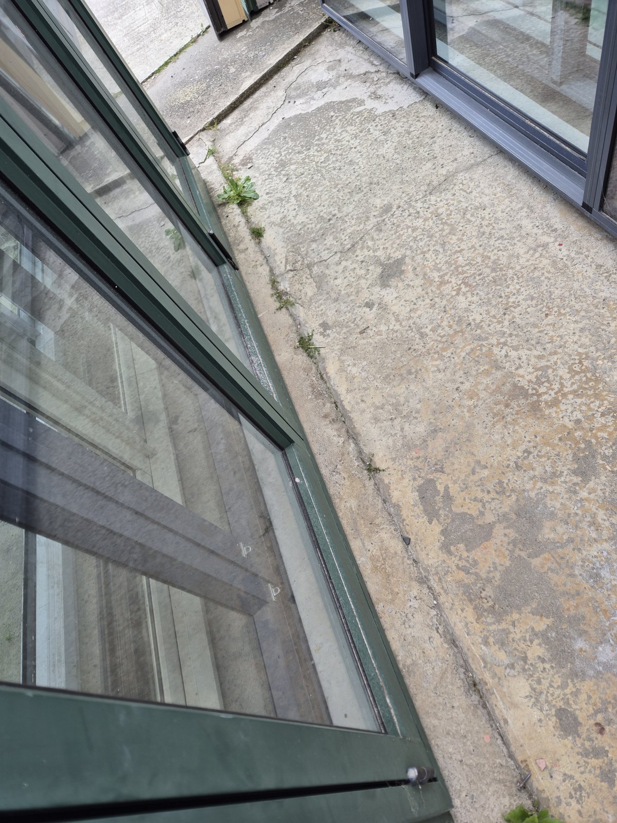 Permanent Green Bifold Door with outside entry 2 H x 2.2 W #2563