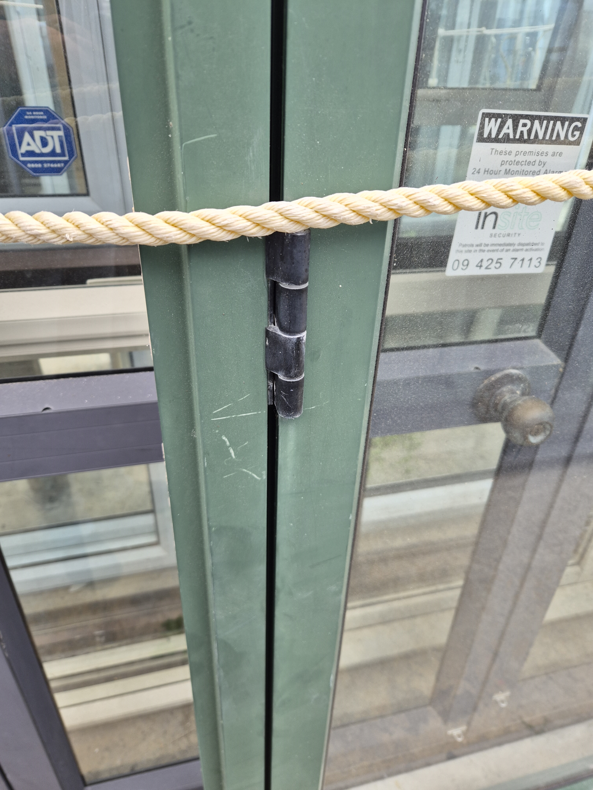 Permanent Green Bifold Door with outside entry 2 H x 2.2 W #2563