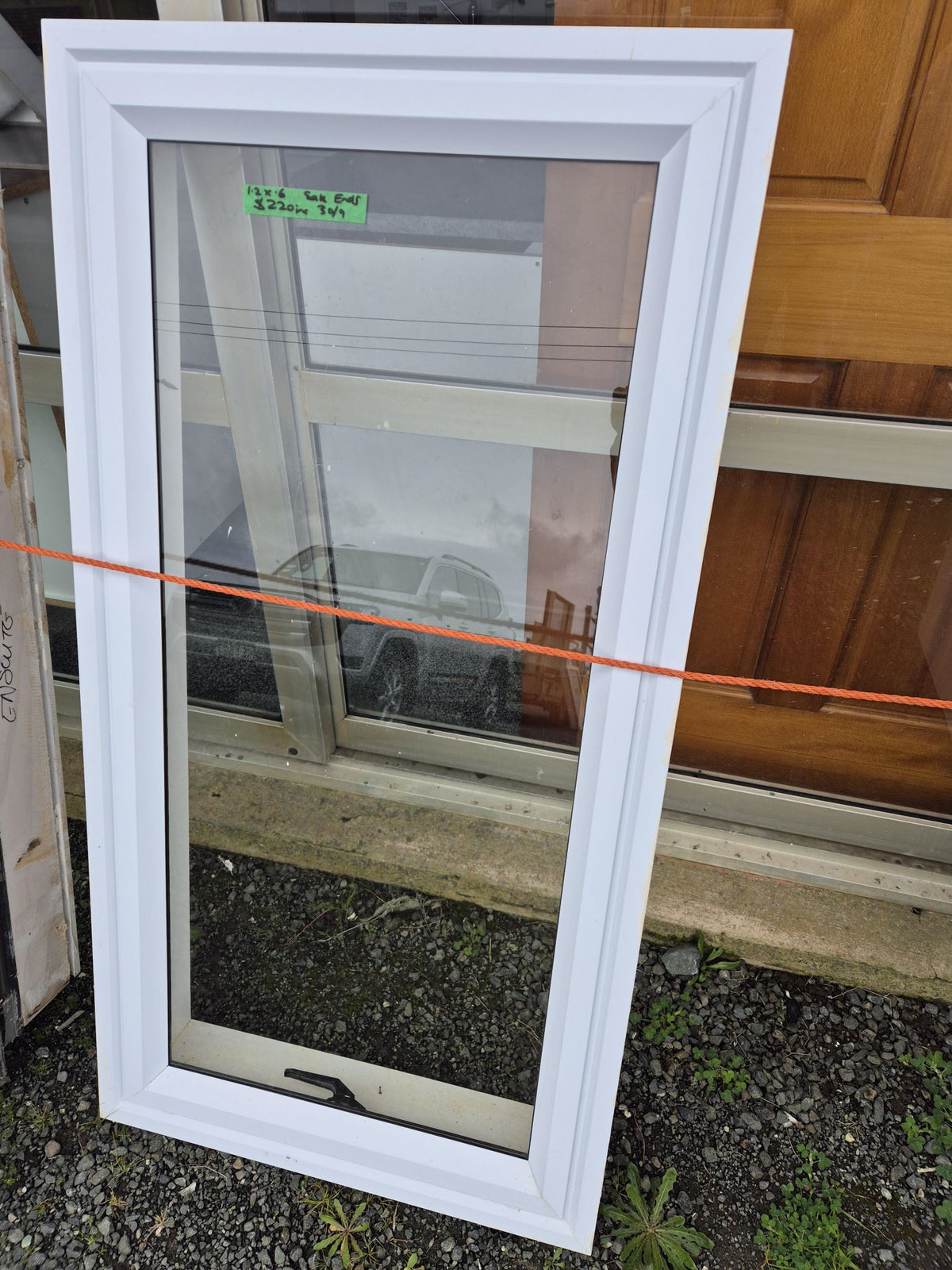 White Aluminium Window 1.2 H x .6 W good cond #2518
