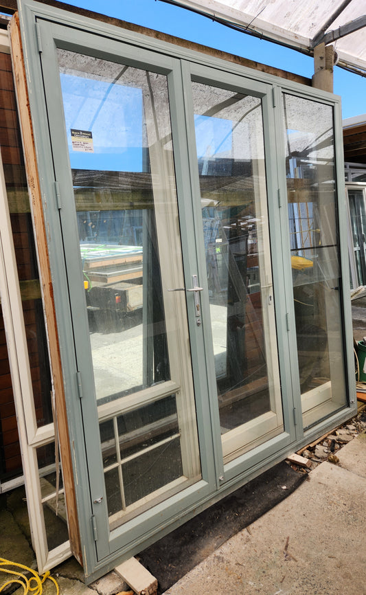 Pale Green French Door with Sliding Window 2255 H x 2190 W #FDH9