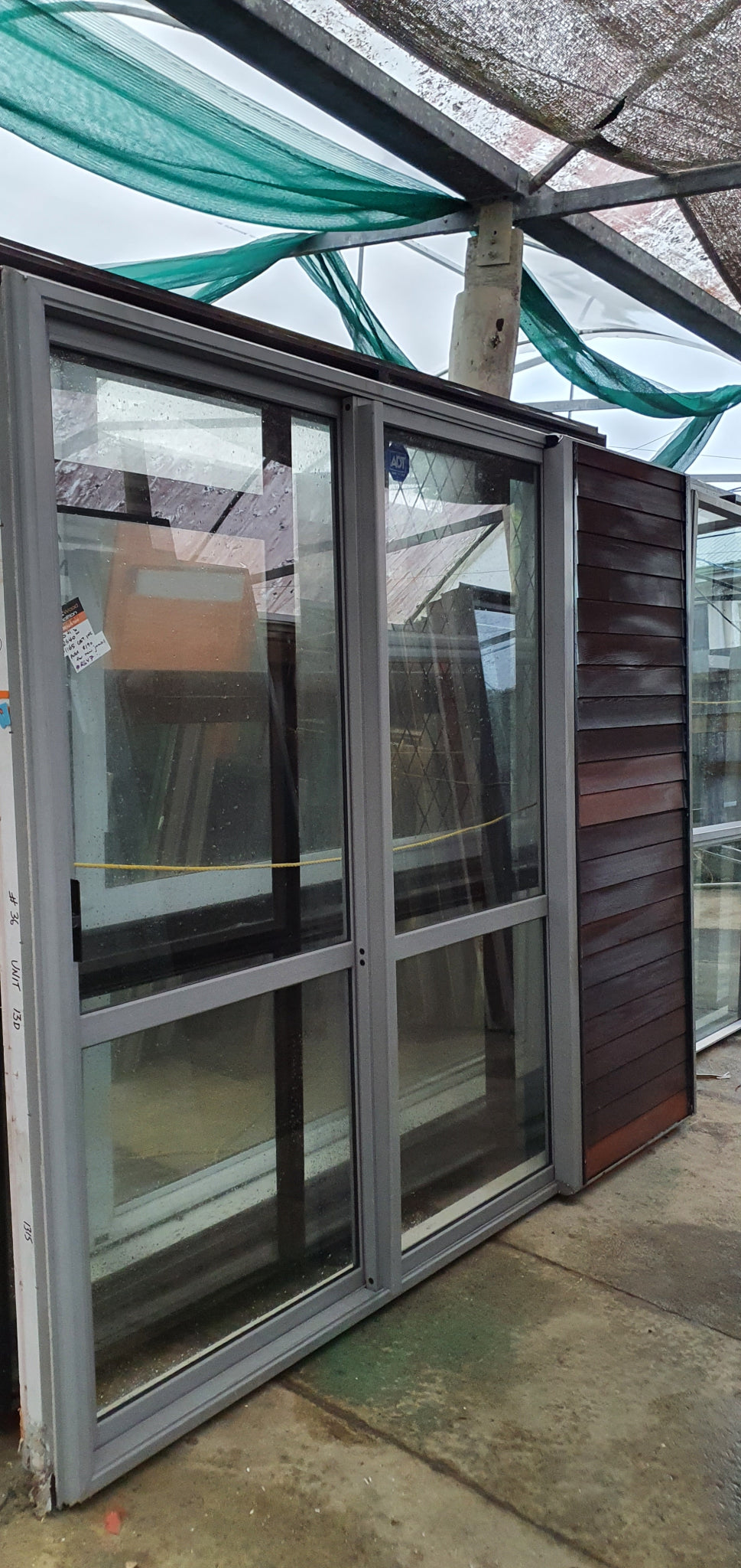 Sandstone Grey Stacker Slider with Louvres 2050 H x 2460 W ( 2 available L - R ) #RSW8