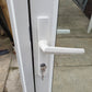 Off White Bifolding Door with Outside Access Door 2110 H x 1750 W #BDC6