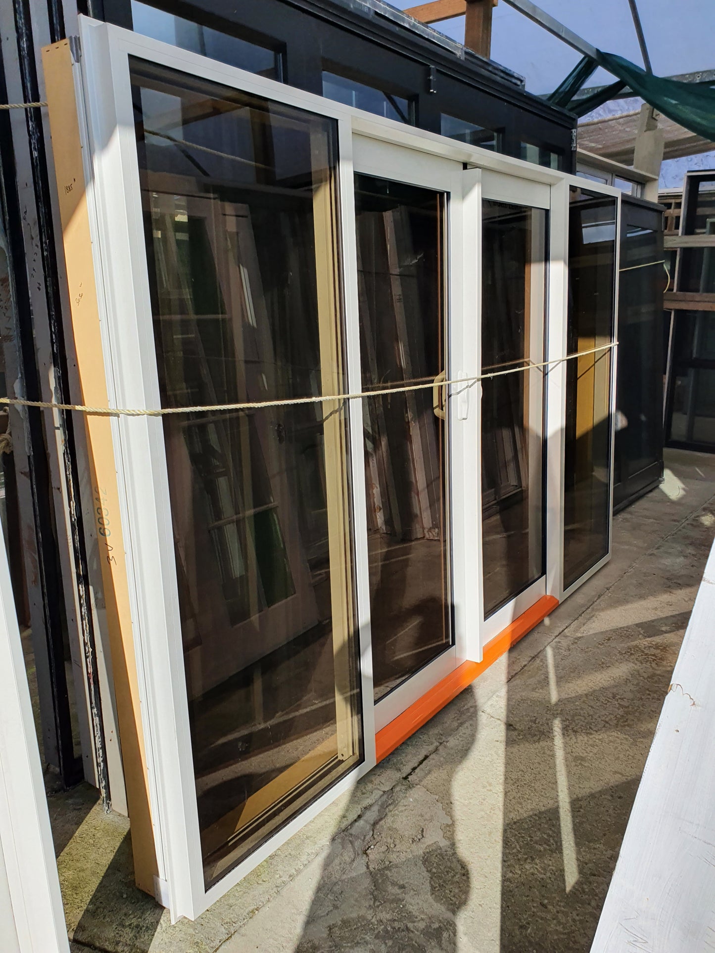 NEW Double Glazed Off White Biparting Slider 1885 H x 3030 W #DG019