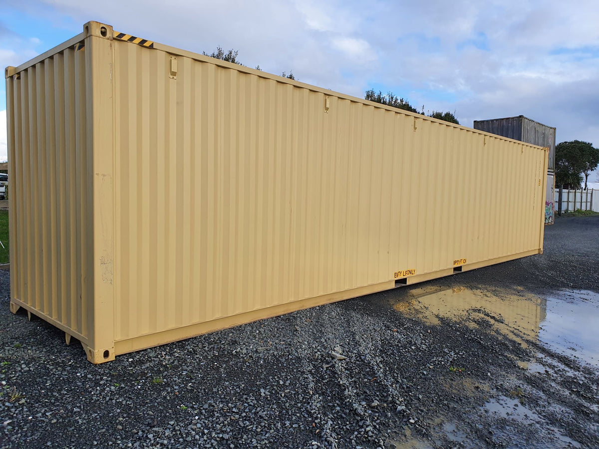 NEW One Trip High Cube 40ft Beige Shipping Container – Back 2 Wood ...