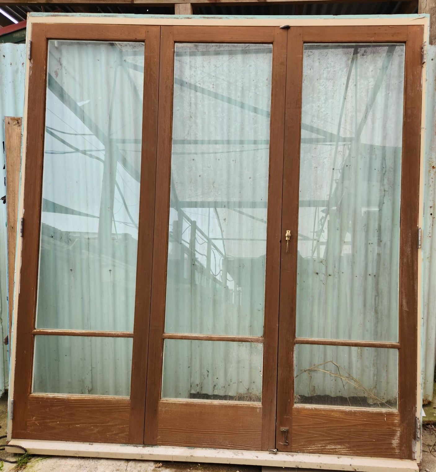 Cedar Bifolding Door with Access Door 2365 H x 2180 W #BDO6