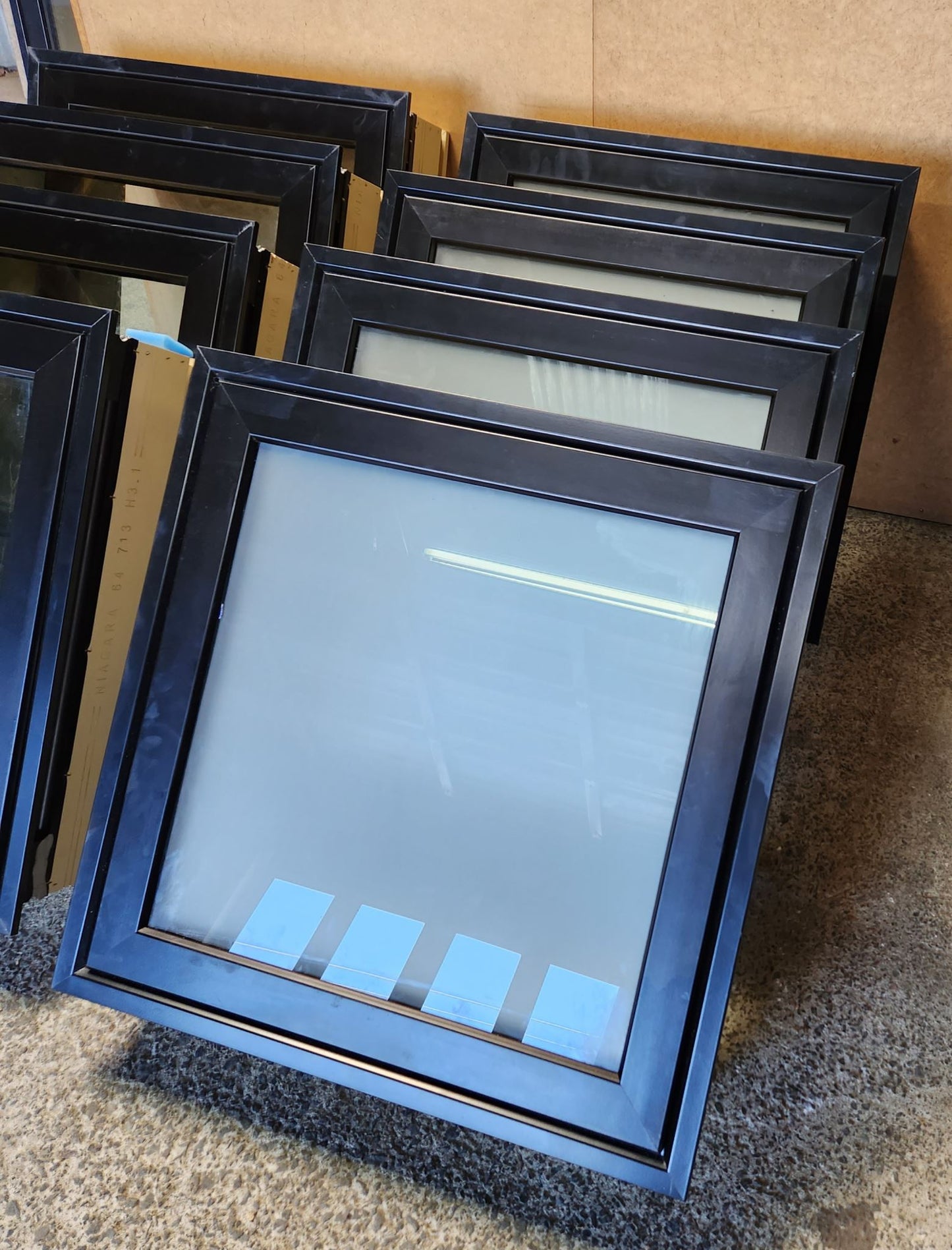 NEW Double Glazed Black / Ebony Frosted Window 600 H x 600 W #DG047 4 avail