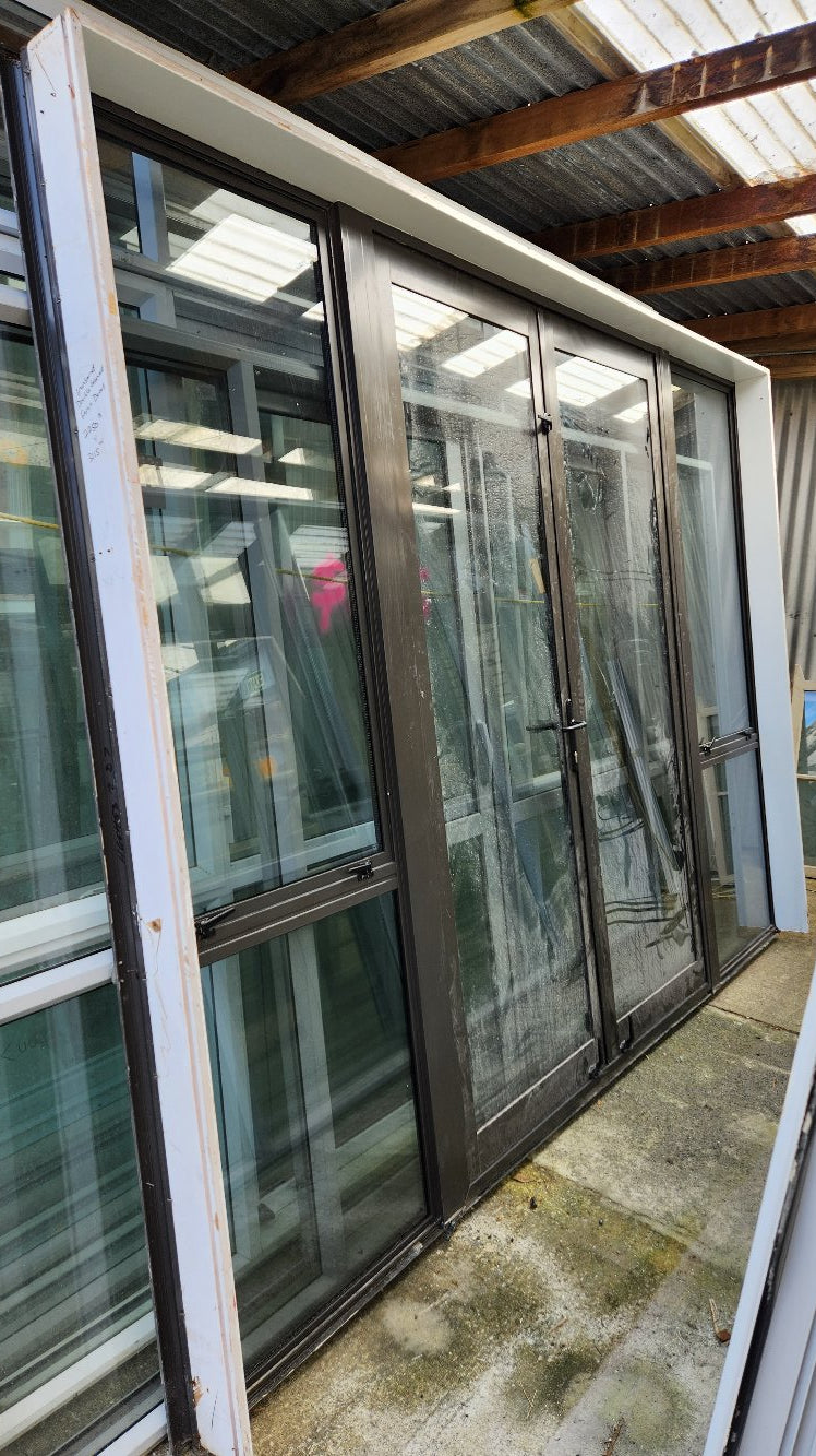 Double Glazed Ironsand French Doors with Opening Windows 2250 H x 3115 W #DG031