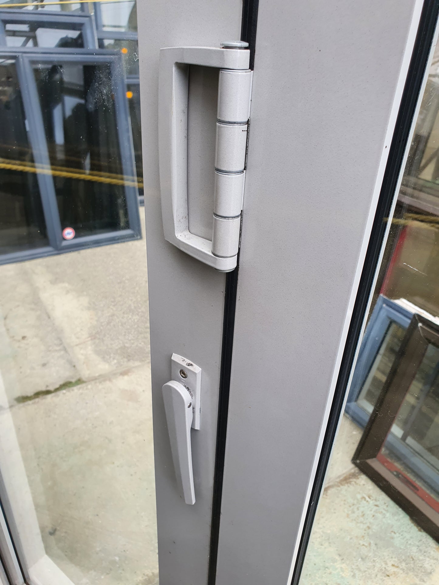 Double Glazed Light Grey Bifold Door with Outside Access 2030 H x 2160 W #BDD8