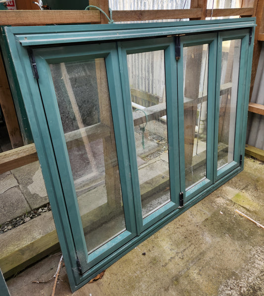 Turquoise Bifolding Window 1.2 m H x 1.6 m W #W059