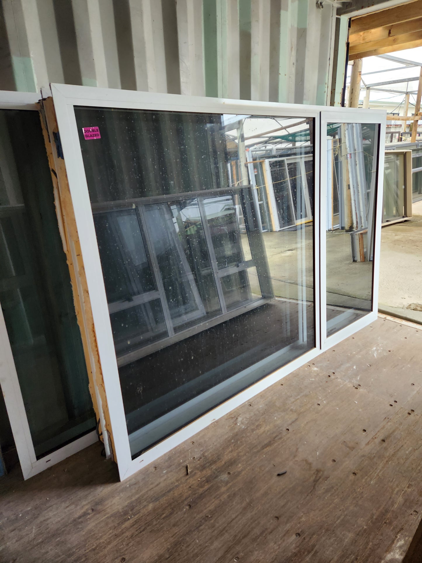 Double Glazed White Single Opening Window 1550 H x 2300 W #W058 (2 available)