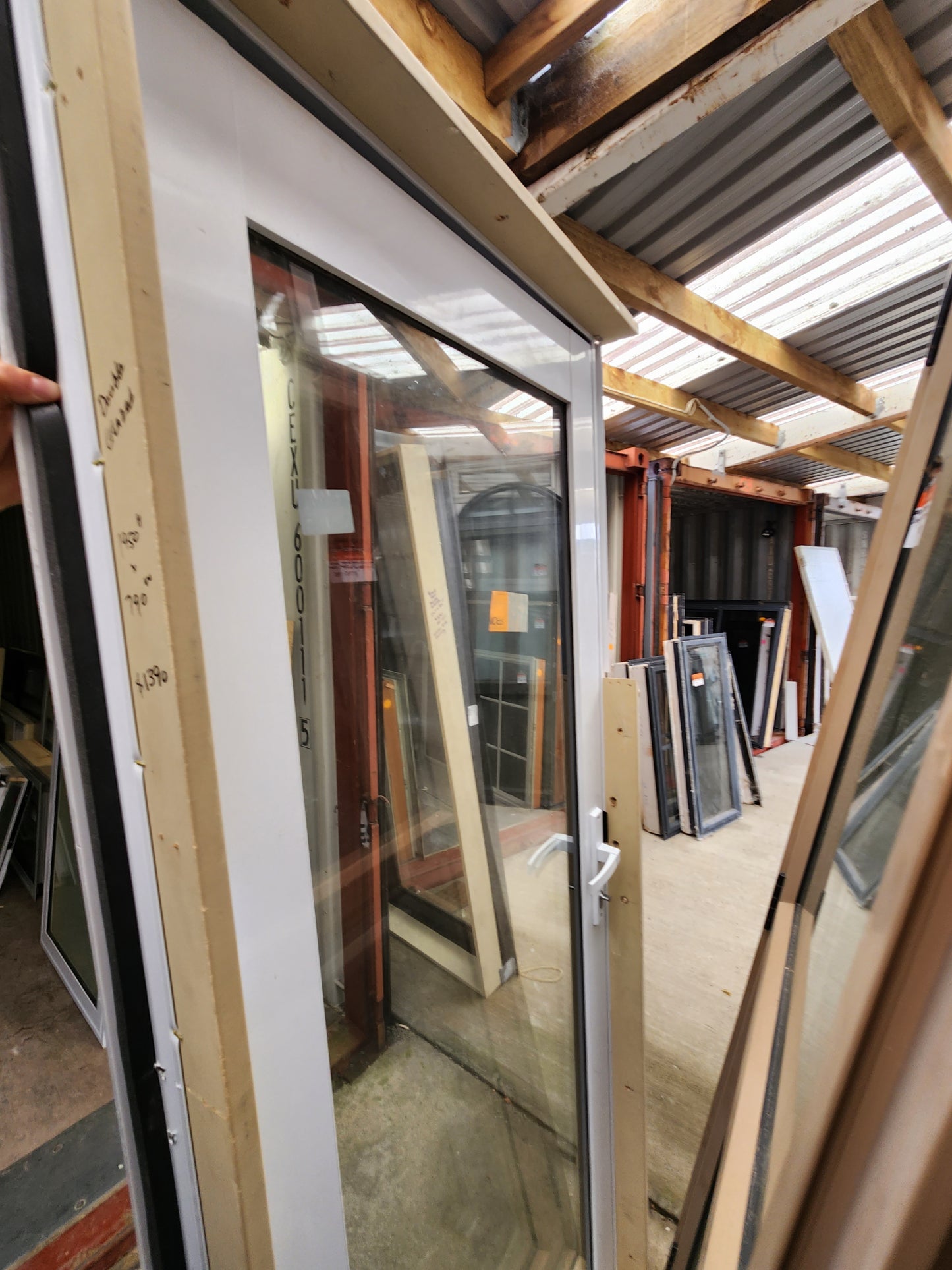 Double Glazed White Single Door 1950 H x 790 W #SDP3 Opens inwards