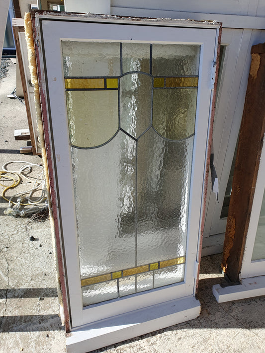 Leadlight Stained Glass Wooden Casement Opening Window 1200 H x 610 W #W074