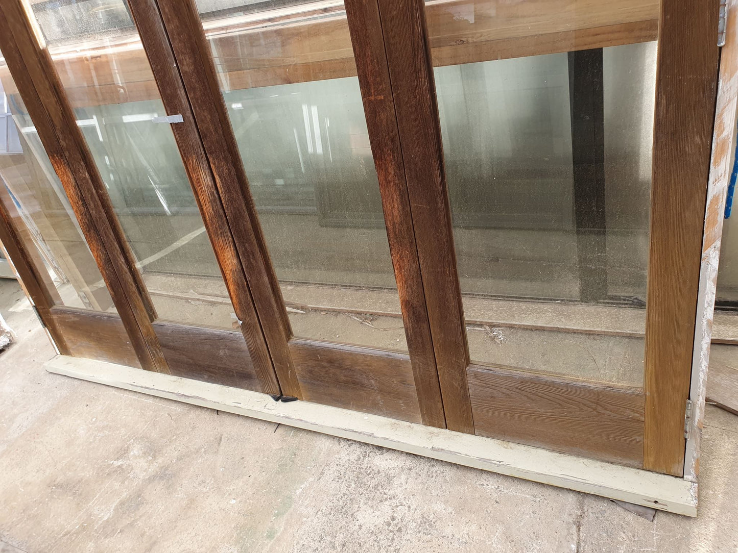 Cedar Bifolding Door with Rimu Jambs 2.1 H x 2.4 W Safety Glass #BDE4