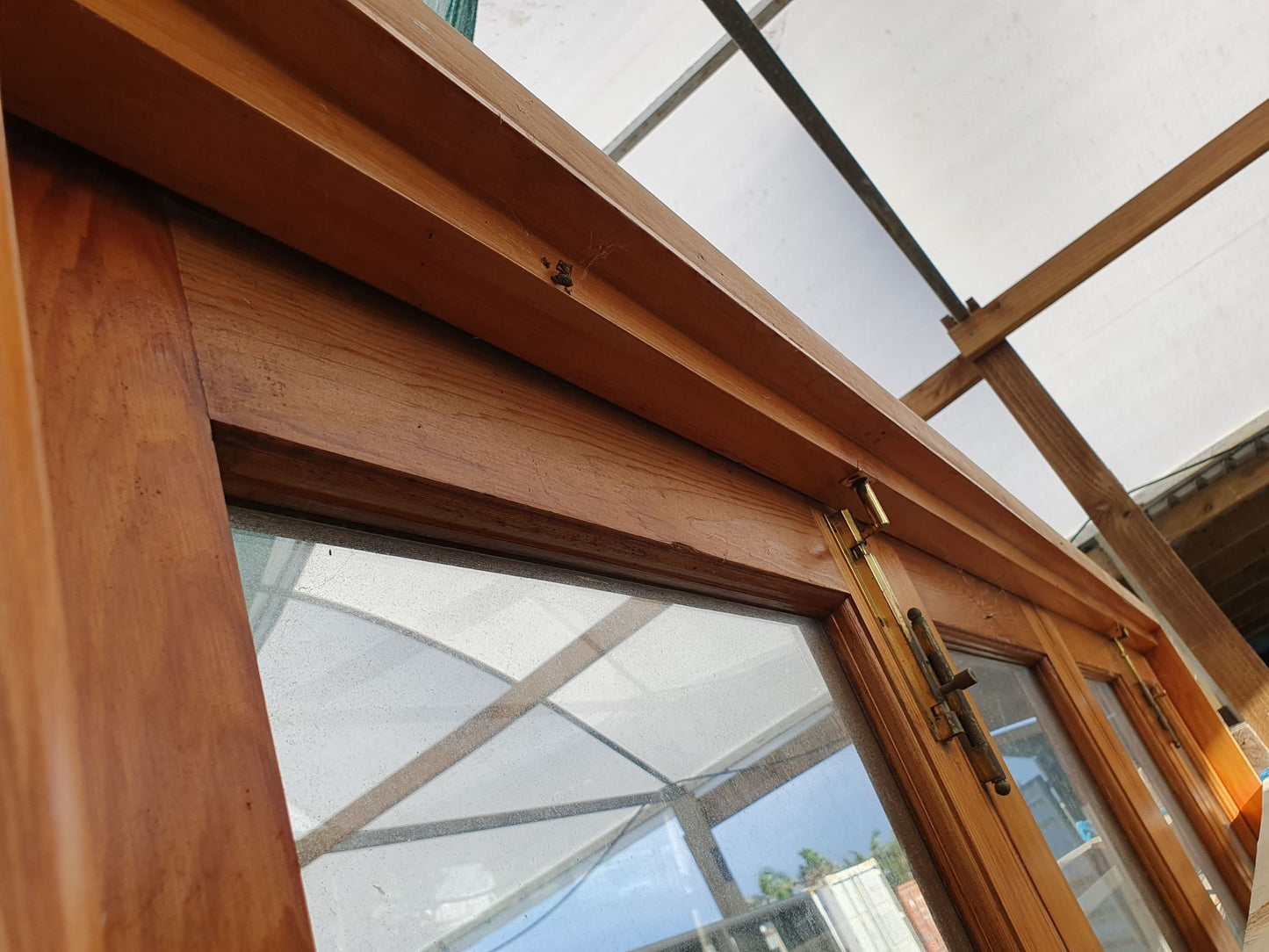 Cedar Bifolding Door with Rimu Jambs 2.1 H x 2.4 W Safety Glass #BDE4